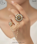 Dual Finger Adjustable Kundan Ring