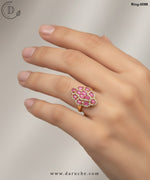 Pink Cubic Zircon Adjustable Ring