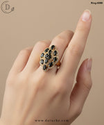 Black Cubic Zircon Adjustable Ring