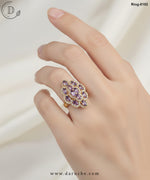 Purple Cubic Zircon Adjustable Ring