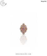 Purple Cubic Zircon Adjustable Ring