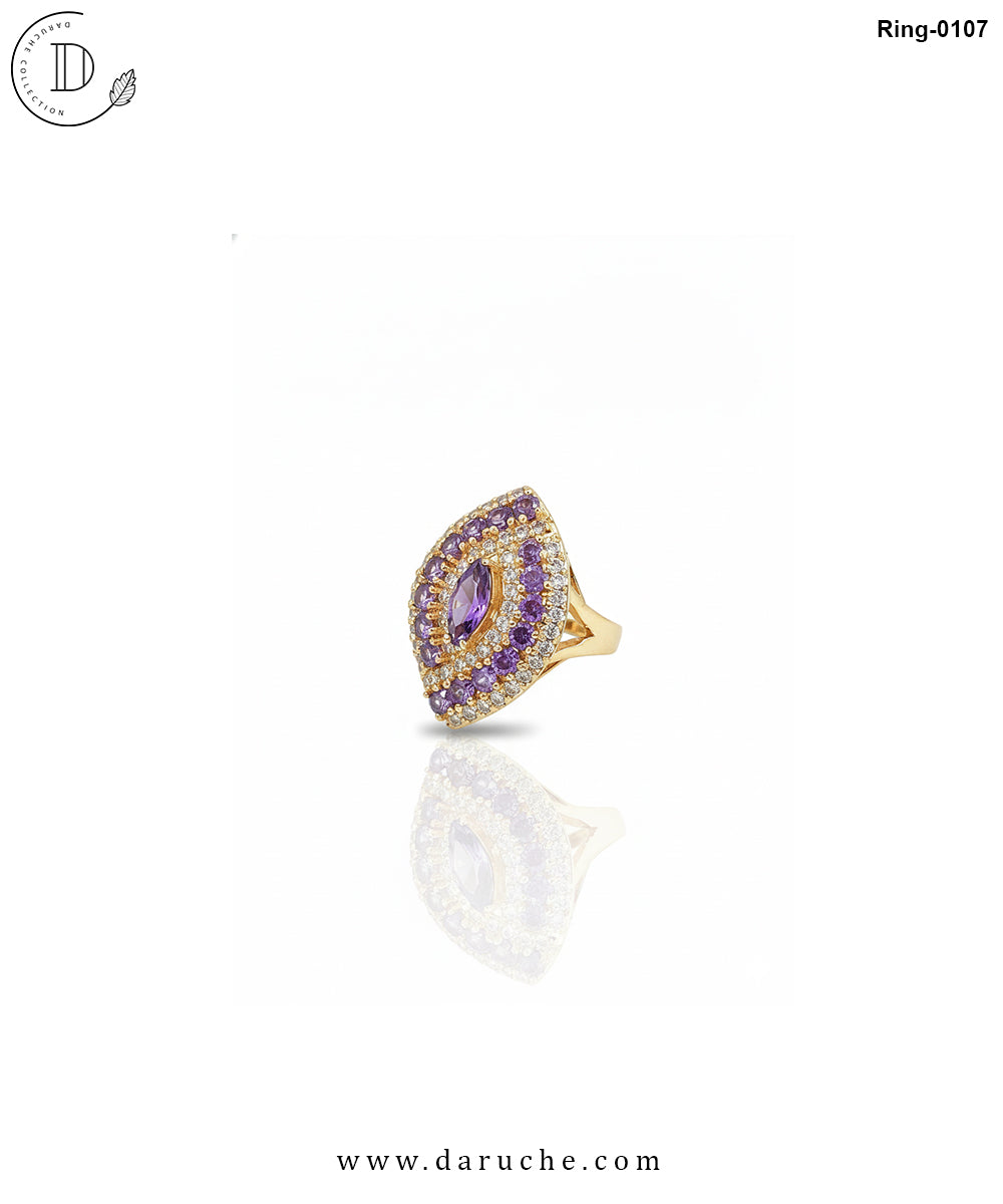 Crossover Purple Zircon Adjustable Ring