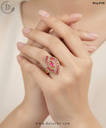 Crossover Pink Zircon Adjustable Ring