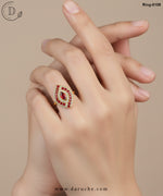 Crossover Berry Brown Zircon Adjustable Ring