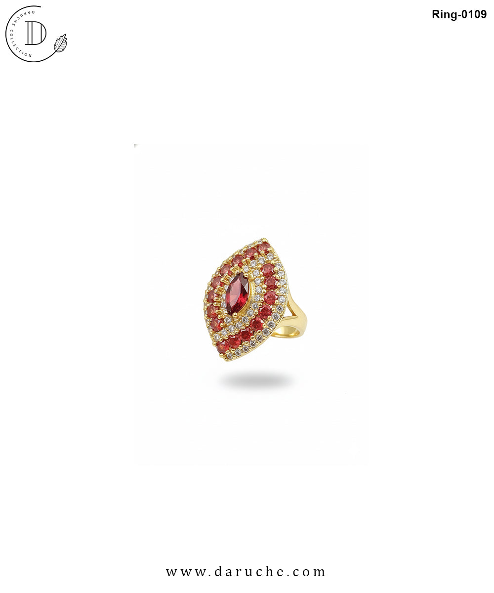 Crossover Berry Brown Zircon Adjustable Ring