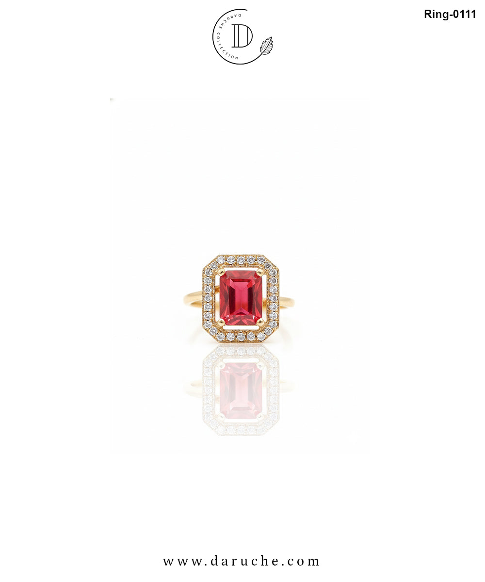 Silver Plated Ruby Gemstone Adjustable Finger Ring