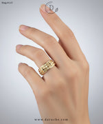 Gold Plated Textured Finger Ring