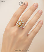 White Zircon Stone Adjustable Ring
