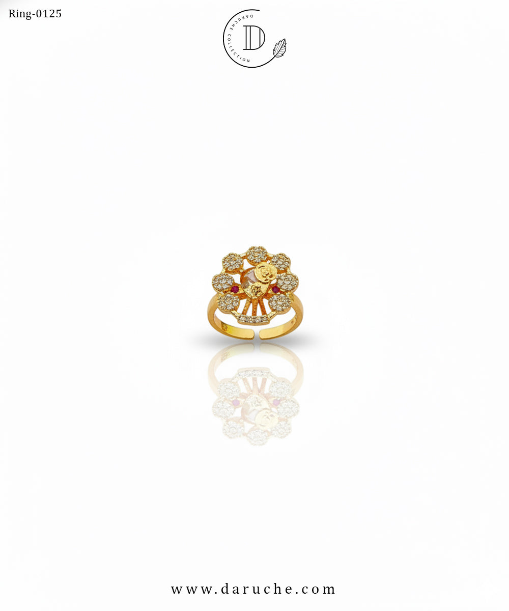 Champagne Zircon Stone Adjustable Ring