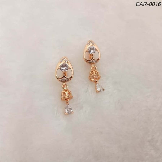 Gold Plated Zircon Stones Earrings (EAR-0016)