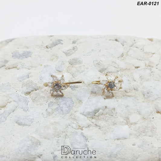 Gold Plated White Cubic Zircon Stones Earrings