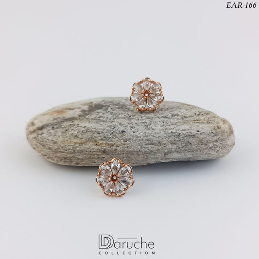 Gold Plated White Cubic Zircon Stones Earrings