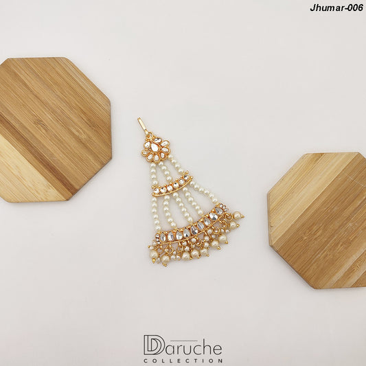 Gold Plated Kundan & Pearl Jhumar (Jhumar-006)