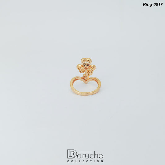 Gold Plated Zircon Cubic Ring (Ring-0017)