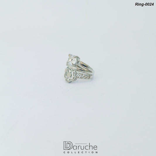 Silver Plated Zircon Stone Ring (Ring-0024)