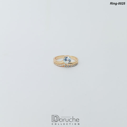 Gold Plated Cubic Zircon Stone Ring (Ring-0025)