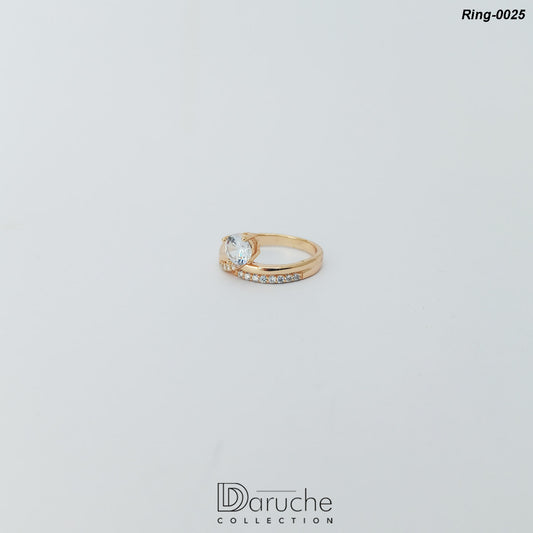 Gold Plated Cubic Zircon Stone Ring (Ring-0025)