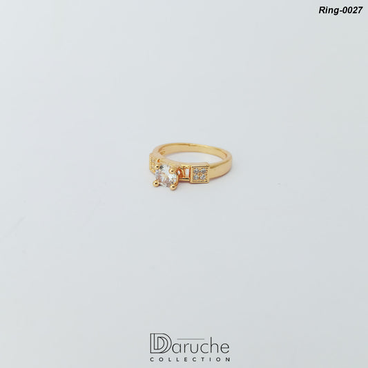 Gold Plated Cubic Zircon Stone Ring (Ring-0027)