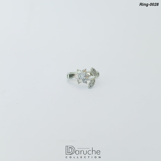 Silver Plated Cubic Zircon Stone Ring (Ring-0028)