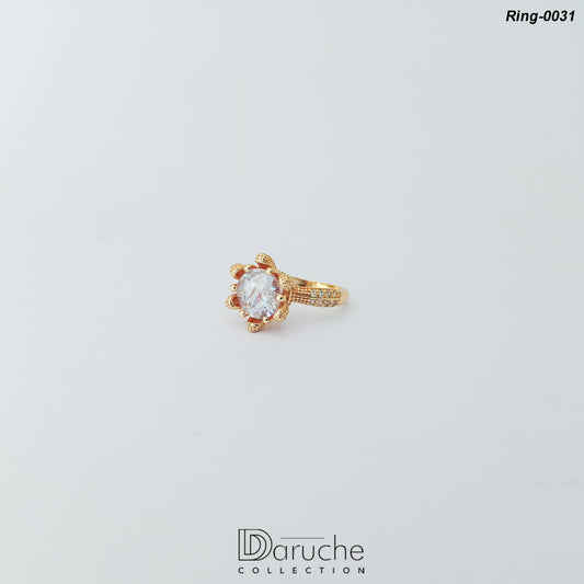 Gold Plated Cubic Zircon Stone Ring (Ring-0031)