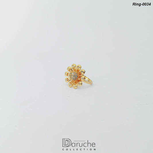 Gold Plated Cubic Zircon Stone Ring (Ring-0034)